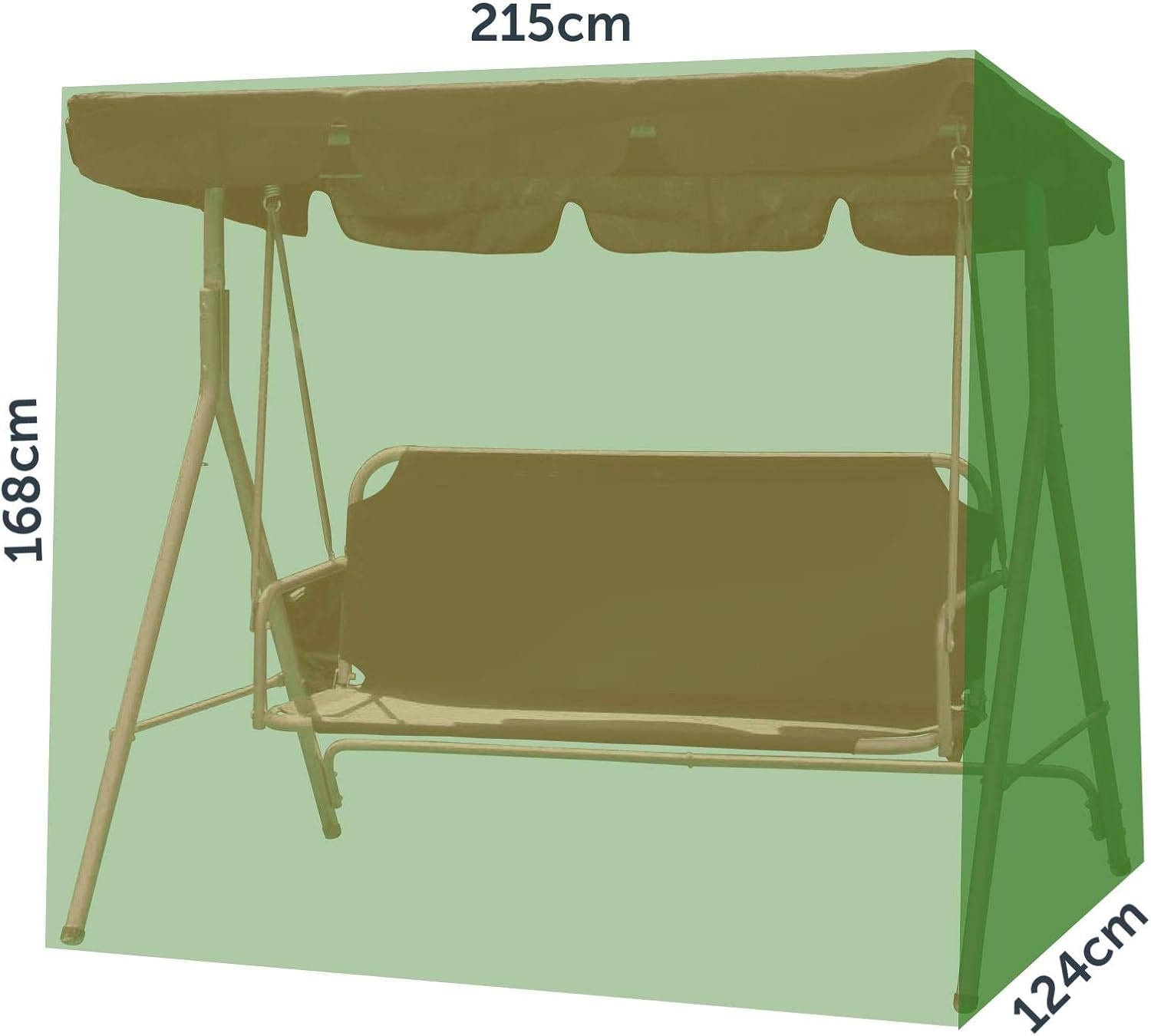 ASAB 3 Seater Heavy Duty Garden Bench Swing Garden Patio Furniture Rattan Outdoor Covers