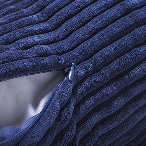 image for Home Brilliant Decorative Plush Striped Velvet Corduroy Oblong Rectang