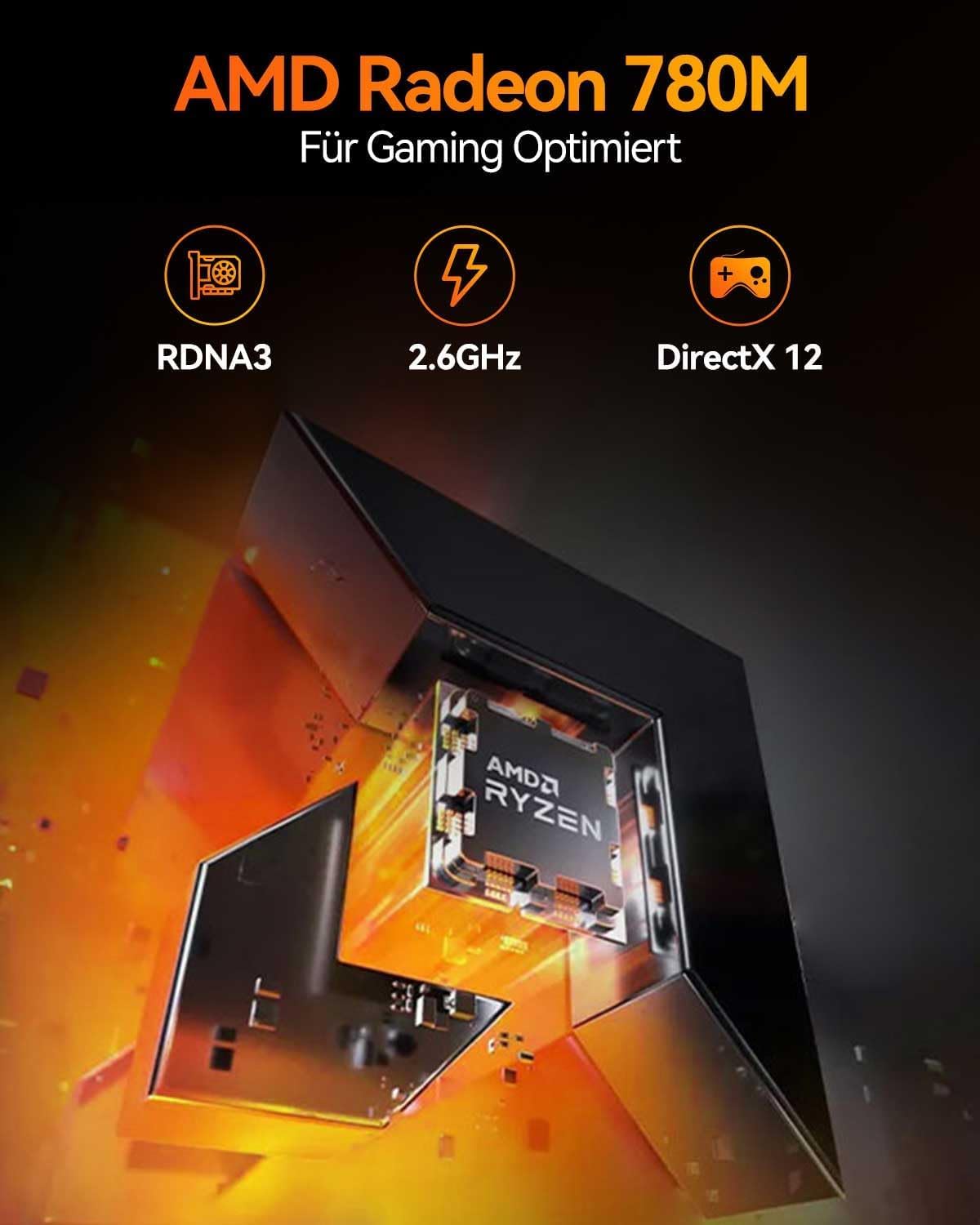 GEEKOM A8 [Die besten Office Mini-PCs] mit AMD Ryzen 7 8745HS(3-Jahren-Garantie), 16GB DDR5 & 1TB SSD Windows 11 Pro Mini Computer, AMD Radeon 780M | 6X USB | 8K | für Homeoffice 6