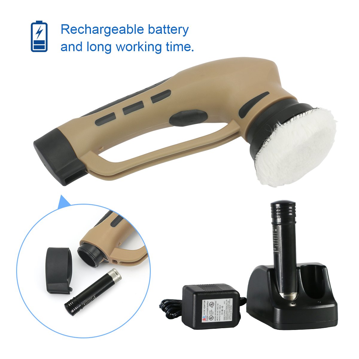 Cleaning Shoes Polish Brush Set Leather Shine Kit Electric Cleaner with Rechargeable Batttery