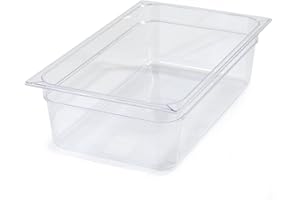 Carlisle FoodService Products Storplus Full-Size Plastic Food Pan for Catering, Buffets, and Restaurants, Polycarbonate 6 Inches Deep, Clear