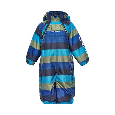 Minymo Jungen Schneeanzug Doppelreißverschluss gestreift Wasserdicht Atmungsaktiv