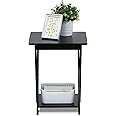 FURINNO Modern Simplistic End Table, 1-Pack Without Tray, Espresso