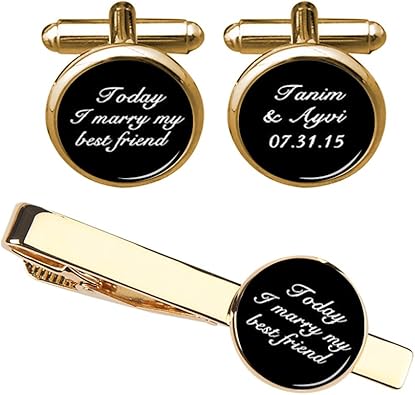 Amazon Com Zunon Today I Marry My Best Friend Cufflinks Tie