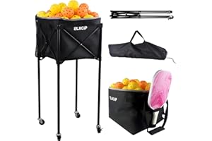ELKCIP Portable Pickleball & Tennis Ball Collector - Pickleball Retriever Basket Carrier Gatherer Picker Hopper Container for Picking and Storage Training Tool for Ball