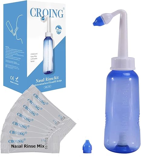 Croing 80 X Zout 1 X Neusdouchefles 300 Ml Neti Pot Neusspoeling Neusreiniging En Neusreiniging Amazon Nl