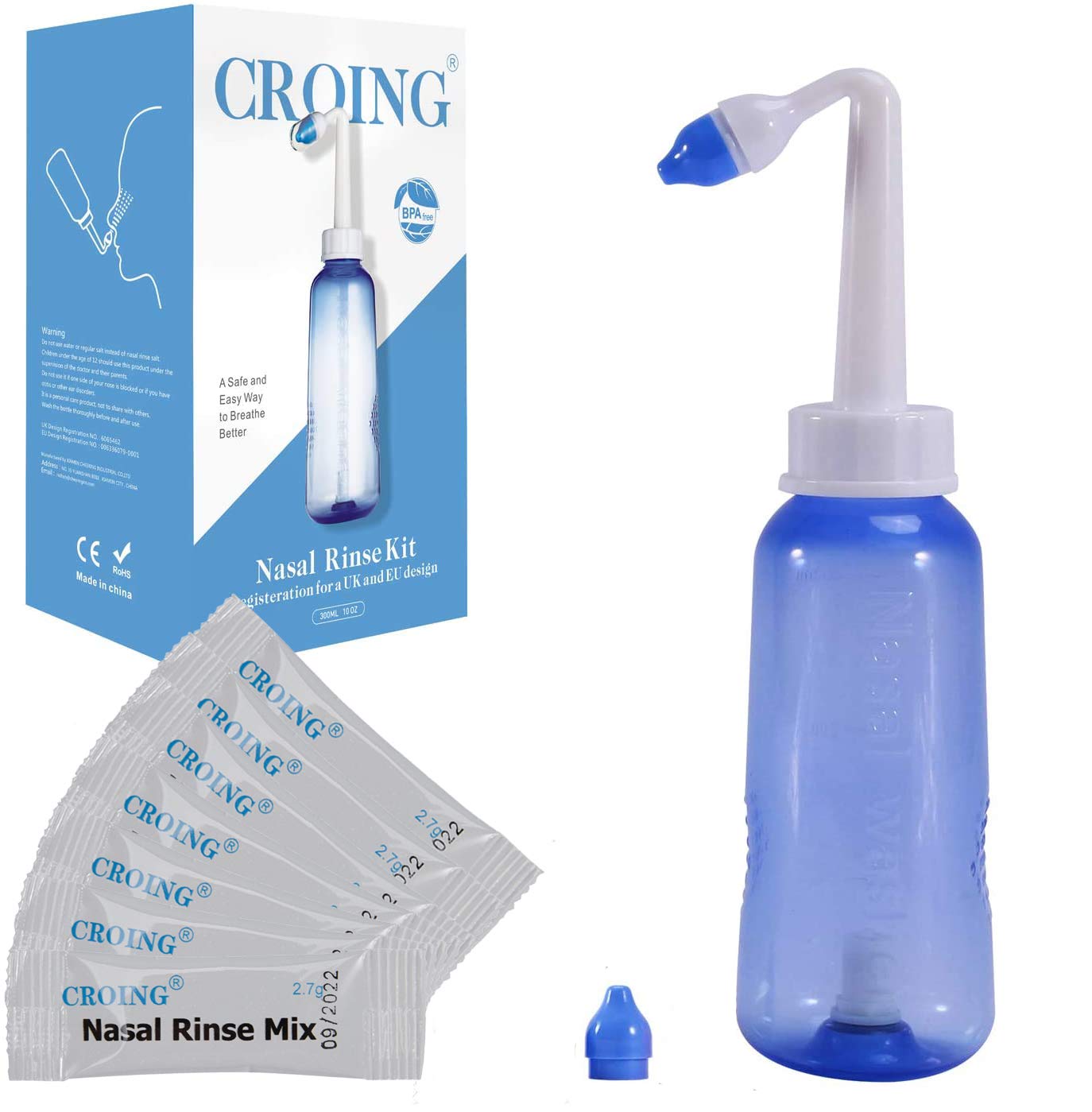 CROING 80 x Sale + 1 x Neti Lota Bottiglia (300ml ) Irrigatore