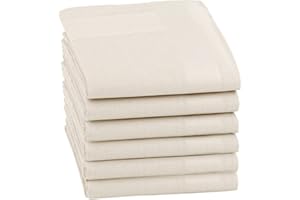 HOULIFE Men's Cotton Handkerchiefs, Solid Color 100% 60S Soft Cotton Hankies for Men Women 6/12PCS 15.7"×15.7"