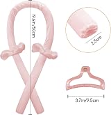 Jsdoin Heatless Curlers Headband Satin Wave Roller Long Medium Hair Pink view 5