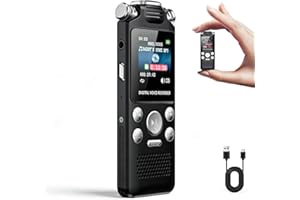 YUEHISY Digital Voice Recorder with Playback, 50 Hours Voice Activated Recording Device, Noise Reduction MP3 Player for Lectu