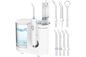 Housiwill Water Flosser, 600ml Water Flossers for Teeth with Built-in Storage, 10 Settings Water Dental Flosser with 7 Tips for Multiple Needs, Electric Fosser for Teeth Cleaning and Flossing