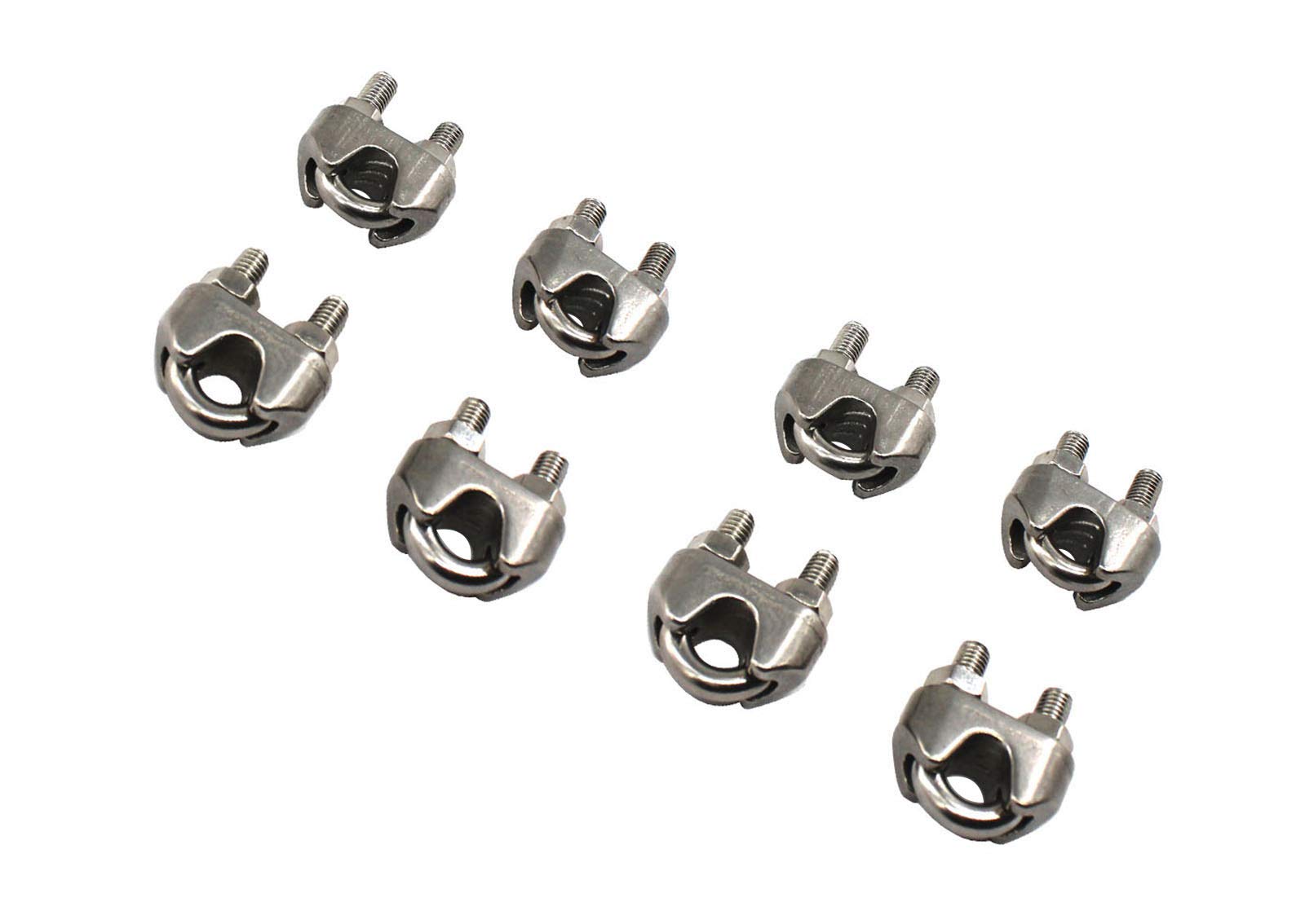 M6 pack of 8 Stainless steel Cable Clamp wire rope clip different sizes available