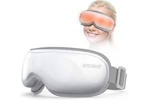 arboleaf Eye Massager with Heat, Heated Eye Massager for Migraines with Compression and Music, Wireless Eye Mask Massager with Heat, 5 Modes Portable Massaging Eye mask for Relieve Eye Strain