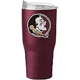Logo Brands NCAA 30 oz Powder Coat Tumbler - Double-Wall, Vacuum-Insulated Stainless Steel With High-Lip Slider Lid–Keeps Drinks Hot Or Cold For Hours – Ideal For Tailgates & Everyday Use