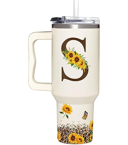 4 PCS Yellow Straw Toppers - Daisy Flower & Sunflower Straw Covers With Chain Handles, Reusable Cup Accessories