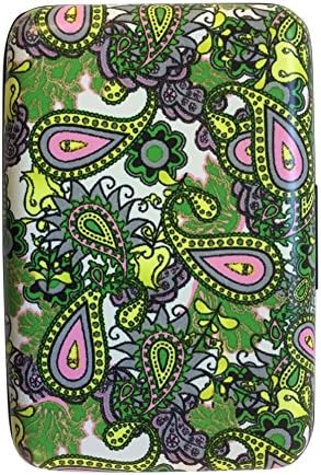 Armored Wallet RFID Secure Data Theft Protection Credit Card Case (Green Paisley)
