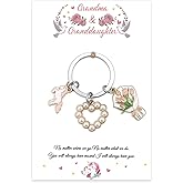 Grandma Gifts from Granddaughter Christmas Valentines Mothers Day Birthday Gifts for Grandma Nana Grandmother Gift Long Distance Grandparents Day Gift for Nana Grandmother Keychain with Card Keyrings