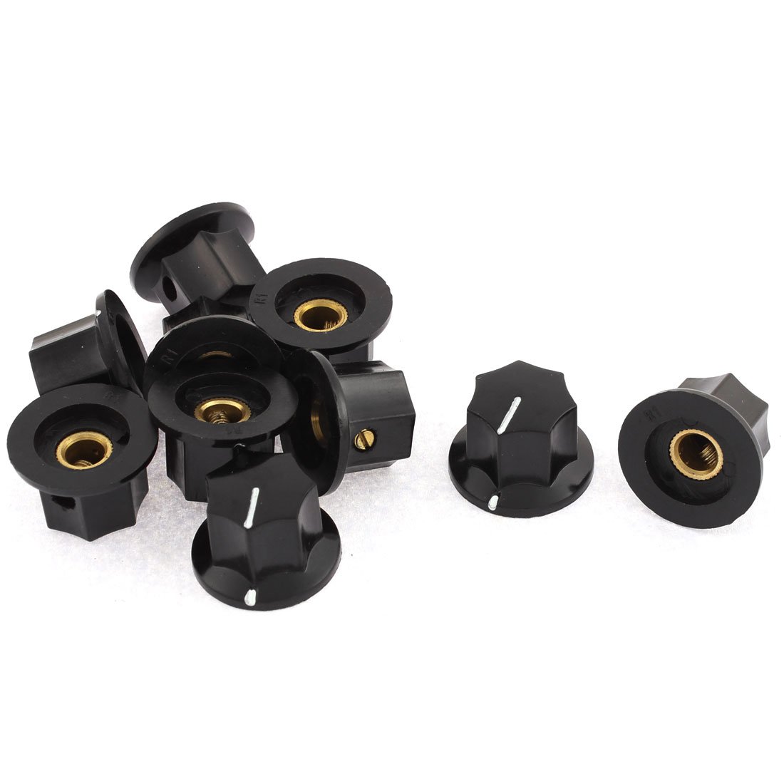 sourcingmap 10pcs 16mm Height 6mm Shaft Insert Dia Potentiometer Rotary Knobs