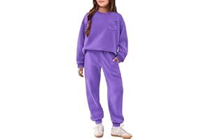 Arshiner Girls Clothes 2 Piece Fashion Fall Outfits Oversize Pullover Sweatshirt and Sweatpant Sweatsuit Sets with Pockets