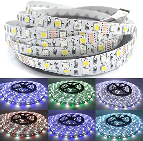 Firstsd 5M 16.4ft RGBW LED Strip 5050 SMD 300 Leds Color Changing Flexible String Lighting ( RGBW(RGB+White) Non-waterproof strips )