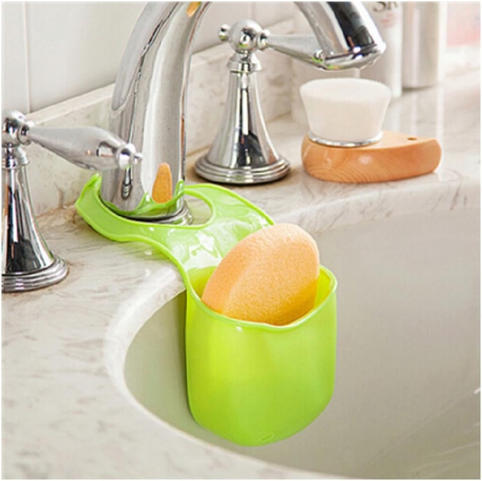 Mini Bathroom Hasp Hook Shelves Soap Holder Kitchen Dish Cloth Sponge Holder Storage(green)