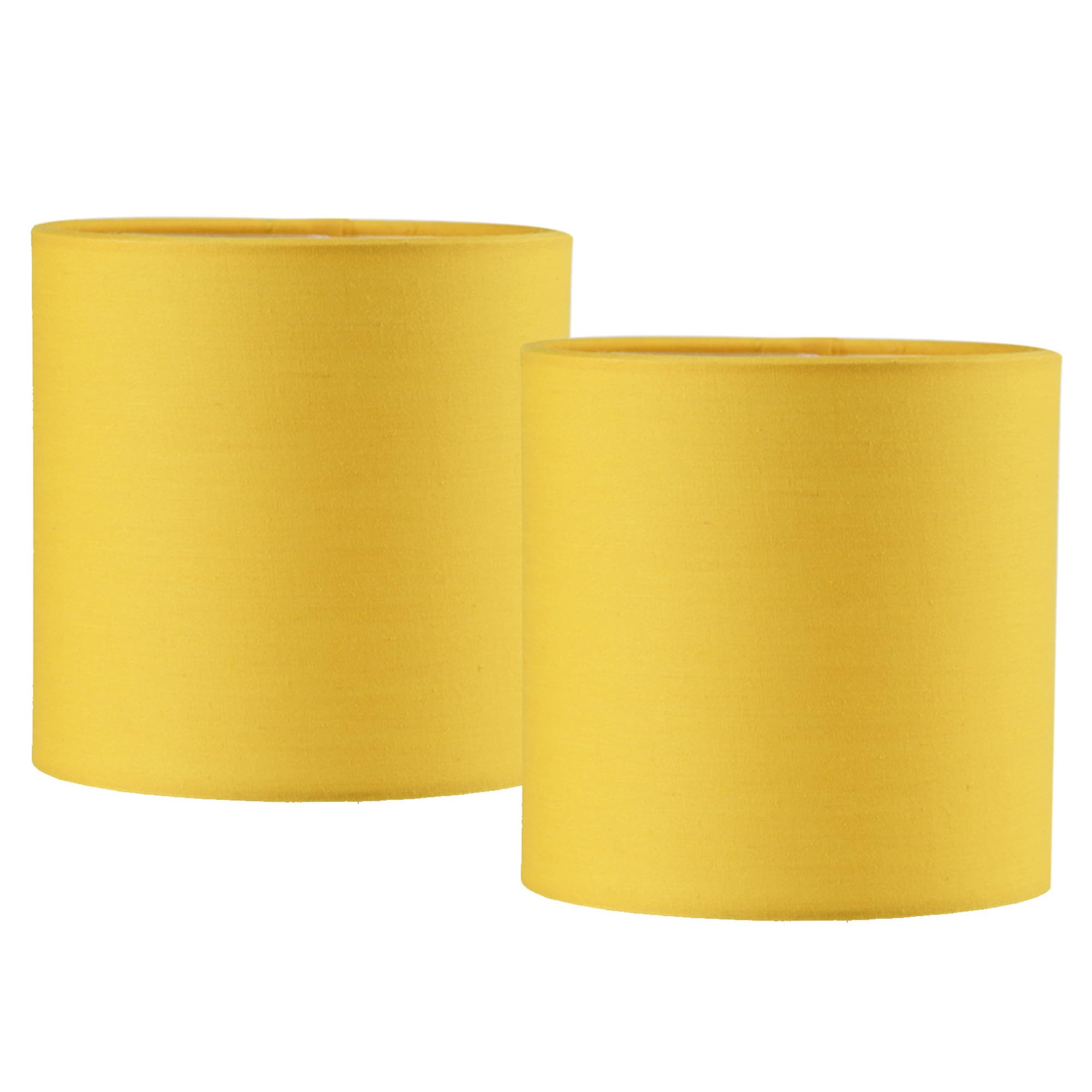 Photo 1 of LAMPWELL LEBE Yellow Small Lamp Shades Clip on Bulb Set of 2,Mini Drum Sconce Shades,Clip on Lamp Shade for Table Lamps Chandelier Shades,5.2"×5.2"×H5.2",Fabric Replacement Lamp Shades