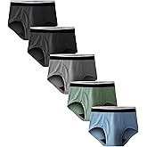 TIICHOO Incontinence Underwear for Men Washable Mens Incontinence Briefs Leak Proof 50 ml Absorbency 5 Pack