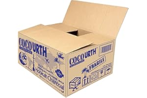 CocoUrth 100% Natural Hookah Coconut Shell Charcoal Cube 25x25x25mm 720 PCS Electric Burner Briquettes Used Also for Cooking, Grilling, Barbecuing, Incense Narguile Coal (Lounge)