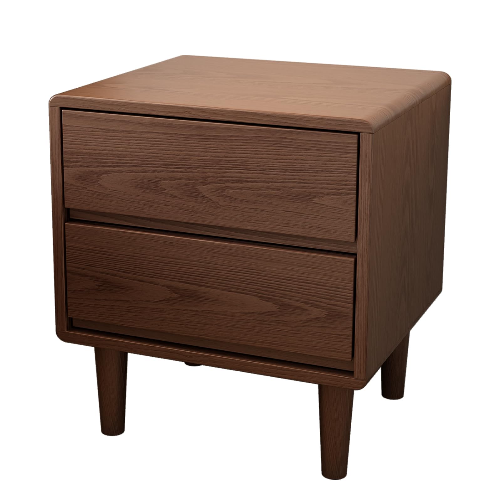 Solid Wood Nightstand,Nightstand with Drawers,Mid Century Modern ...