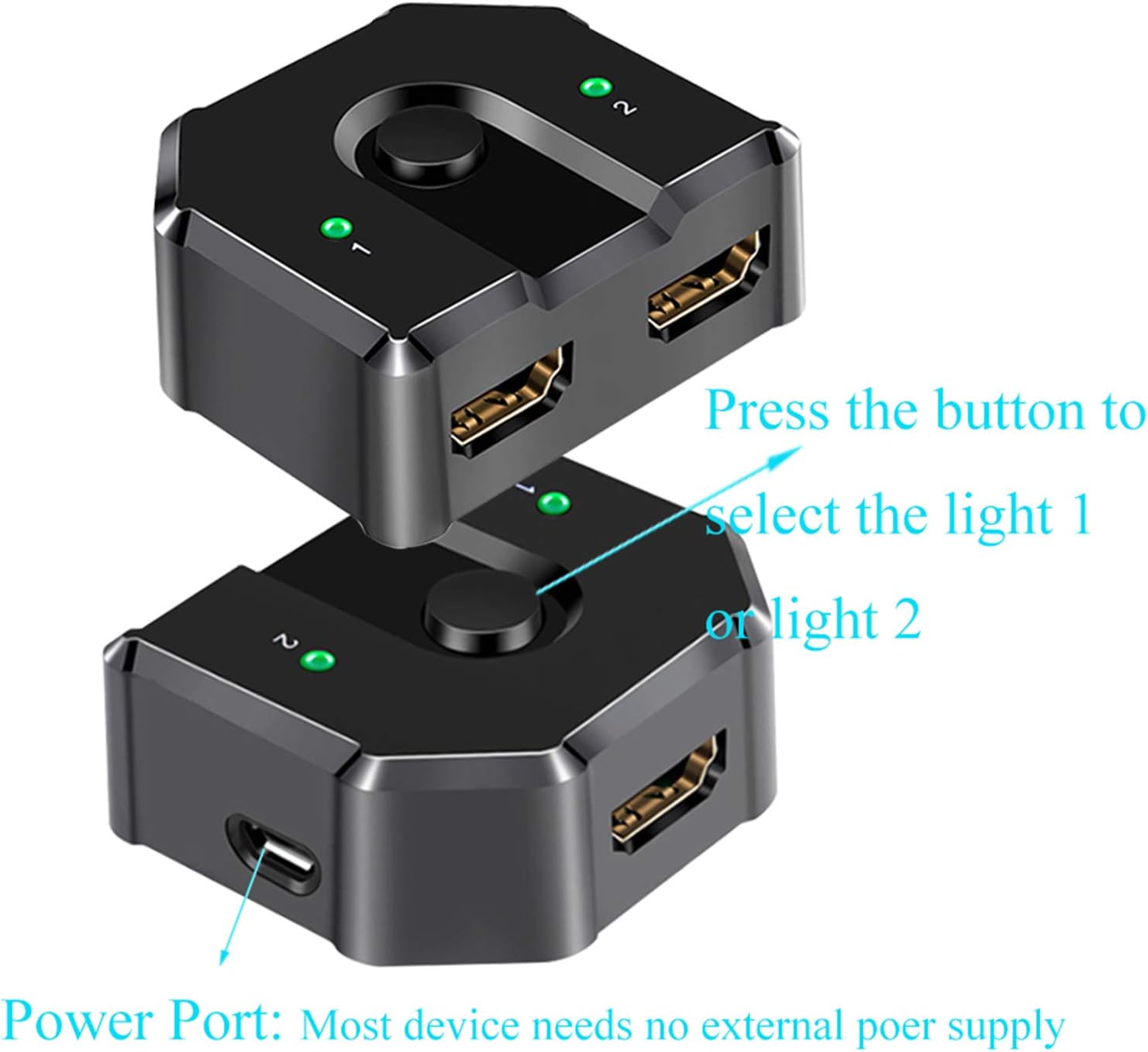 4K HDMI Bi-direction Switch Splitter Box,BolAAzuL 4K@60Hz Bi-direction HDMI Splitter 2 inputs 1 output or 1 in 2 out Display Selector,Bi-directional HDMI 2.0 Switcher Splitter for PS4,PC,apple TV etc.: Home Audio & Theater