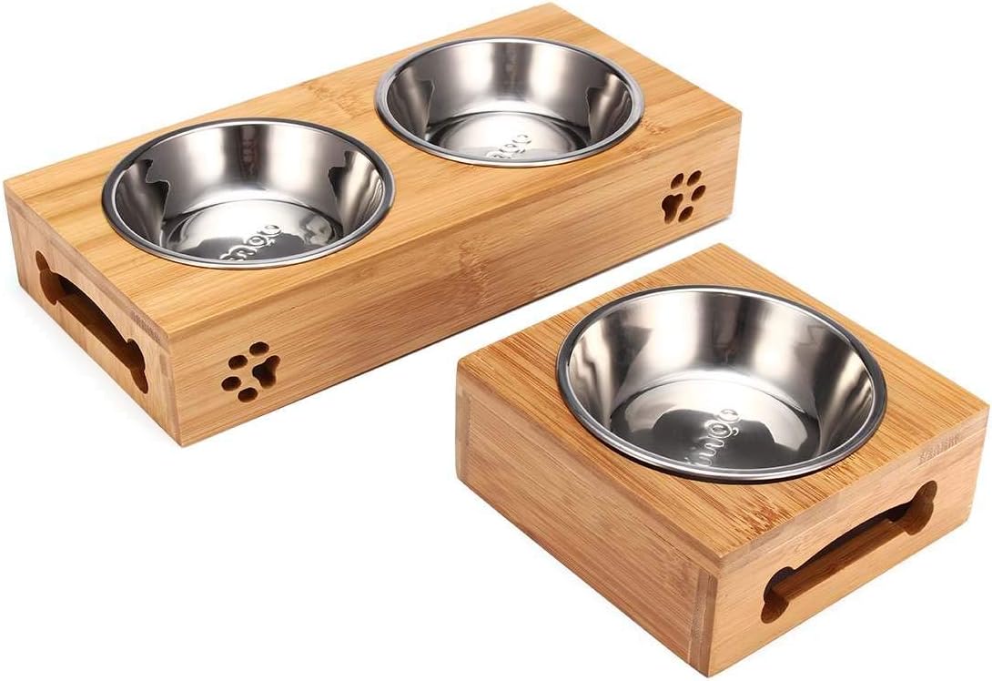 MidOr007 Water Feeder Dish Double Dog Bowls for Pet Puppy