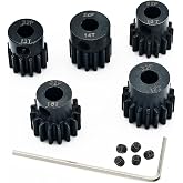 5-Pack Steel Metal 32P 5mm Pinion Motor Gear Sets 13T 14T 15T 16T 17T Compatible with HPI Kyosho Losi Axial Tamiya 1/8 1/10 RC Car Monster Truck Buggy