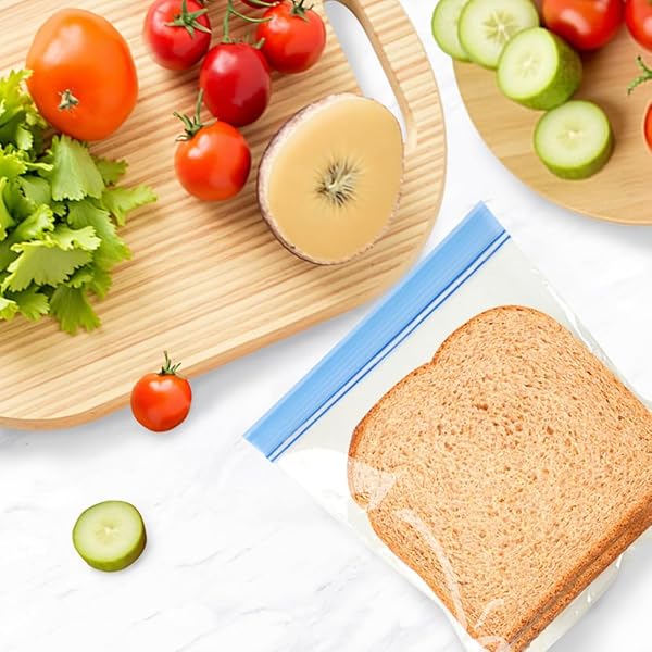 NANSIKE SANDWICH BAGS AND SNACK PACKS, ZIP SEAL FOOD STORAGE BAGS, EASY OPENING, MADE WITHOUT PFAS AND BPA EASY TO FILL FOR LUNCH SUITABLE FOR HOME AND TRAVELLING 300 BAGS