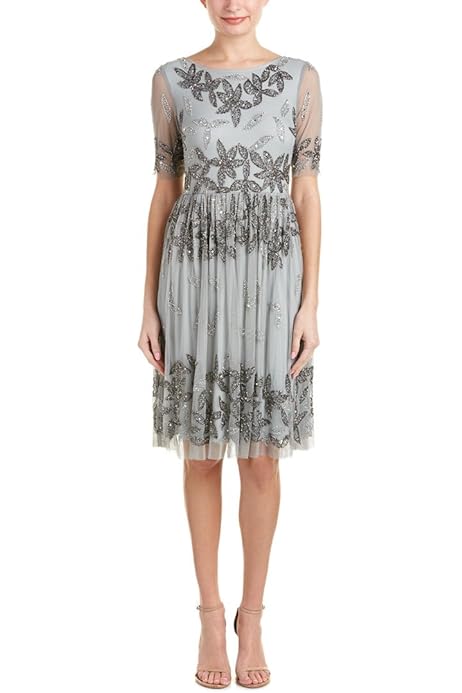 fit and flare cocktail dress with sleeves