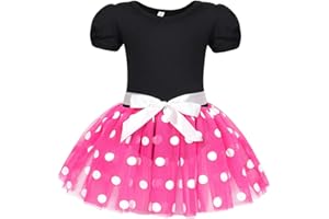 COTRIO Baby Girl Polka Dot Dress Princess Mouse Costume Tulle Tutu Dress Halloween Birthday Party Headband