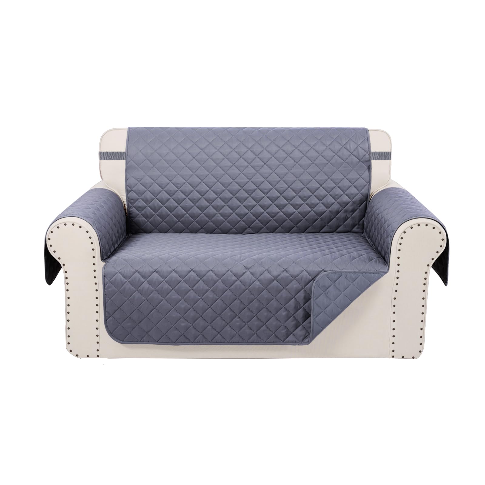 Photo 1 of Luxshare Home Reversible Loveseat Sofa Covers Couch Cover Furniture Protector(Loveseat,Dark Grey/Dark Grey)