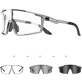 SCVCN Photochromic Cycling Glasses Sports Sunglasses for Men Women Mountain MTB Glasses UV Protection Driving Running S121