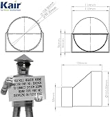 Kair 110x54mm Rectangular to 100mm Round Ducting Adaptor Connector UK Made view 3