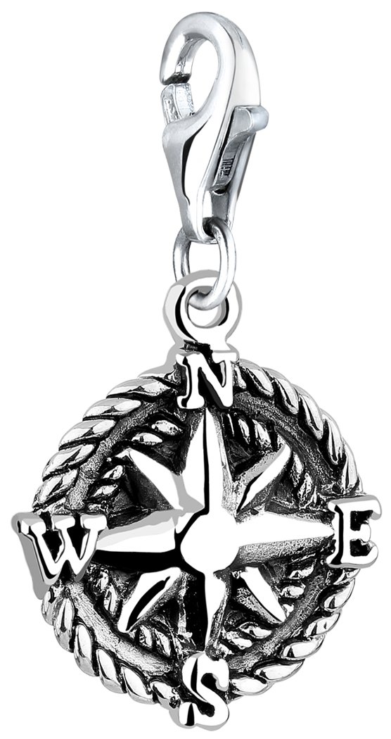 Nenalina Charm Windrose Pendant, for All Brands of Charm Bracelets and Necklaces, Made of 925 Sterling Silver, 713146-000