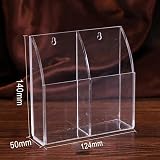 Drhomeam Wall Mounted Remote Control Holder Rack - Clear Acrylic Double Grid view 4