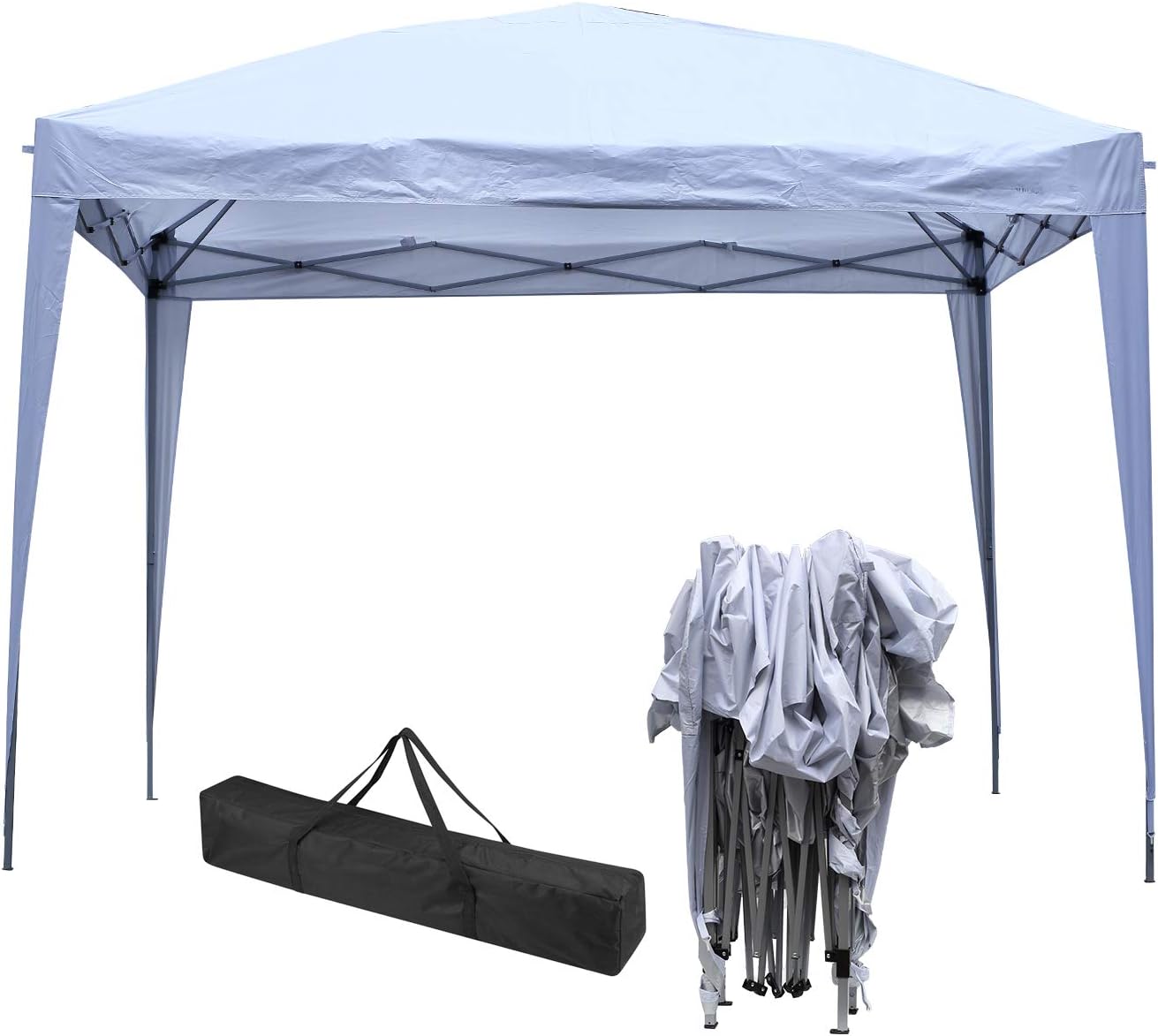 DOIT 10 x 10 ft Pop Up Canopy Tent Gazebo for Party or Camping,Portable Carrying Bag,White