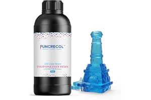 FUNCRECOL 3D Printer Resin Clear, High Transparent Fast UV-Curing 405nm 3D Resin for LCD/DLP/MSLA Resin 3D Printer, Low Odor High Precision 3D Printing Resin Clear Blue 1000G
