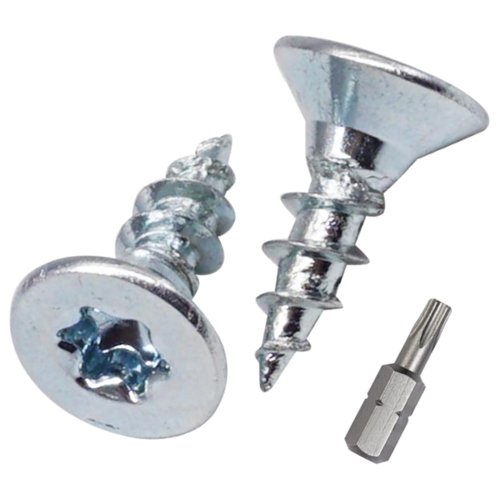 SKIR'CO (100 pcs) Zinc Plated Steel Wood Screws 4.0 x 12 mm, Torx Head, Countersunk Head, Chipboard Screws, Fully Threaded