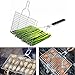 Extreme Salmon Vegetable Grill Basket, Heavy Duty Vegetable Grill Pan Stainless Steel BBQ Grill Basket with Handles, Grill Accessories for Vegetable Grilling Baskets for Outdoor Grill Cooking