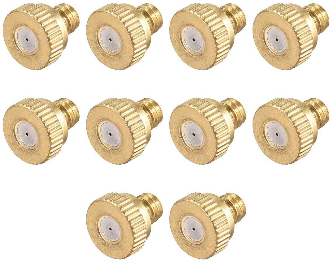 DollaTek 0.5mm atomizing Nozzle Nozzle 3/16 Brass Low Pressure atomizing Nozzle Cooling and humidifying nozzle-10pcs