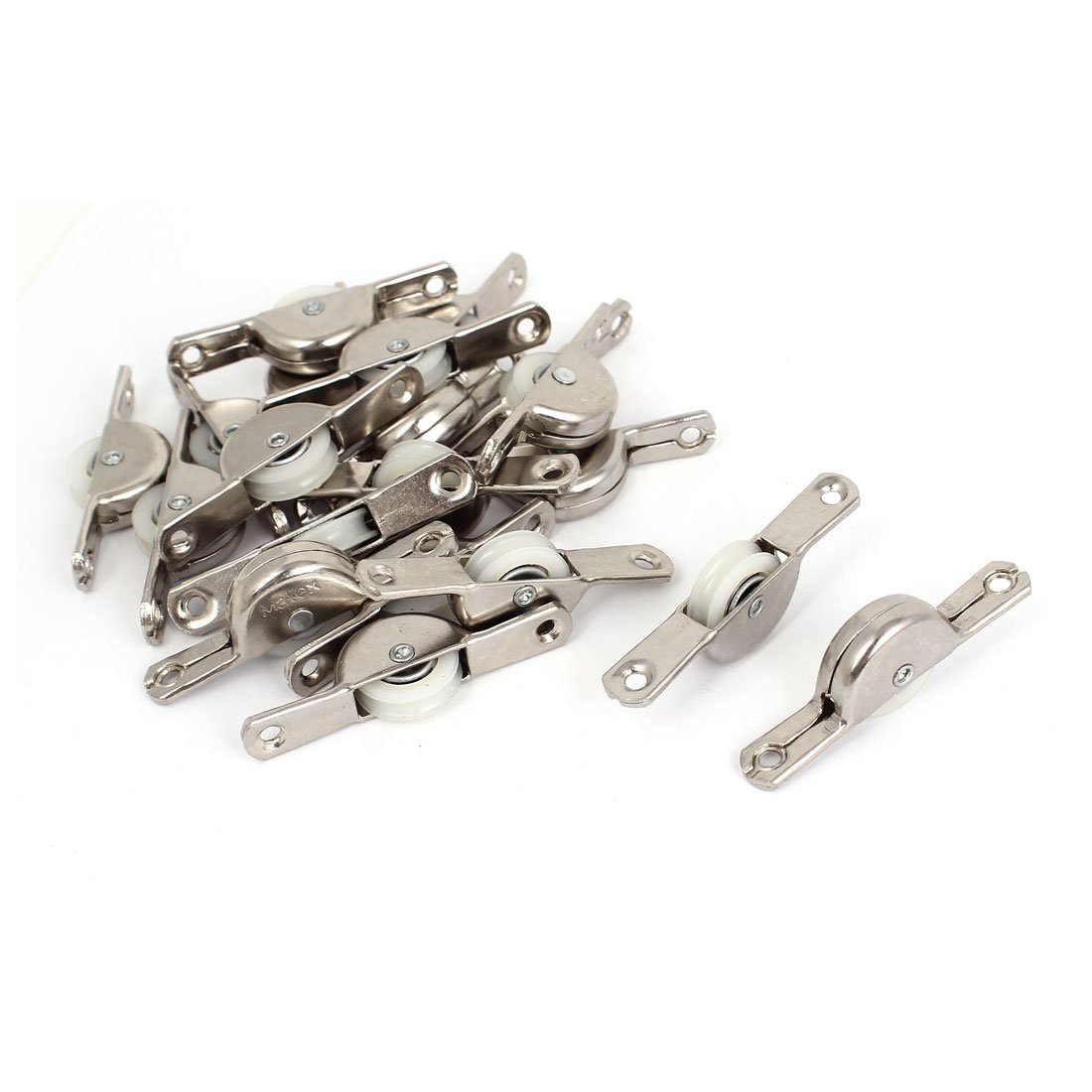 sourcing map Cabinet Wardrobe Sliding Door Roller Nylon Wheel Window Pulley 20 Pcs