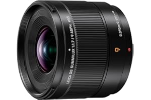 Panasonic LUMIX Micro Four Thirds Camera Lens, Leica DG SUMMILUX 9mm F1.7 ASPH, Large Aperture, Video Performance, H-X09 Black