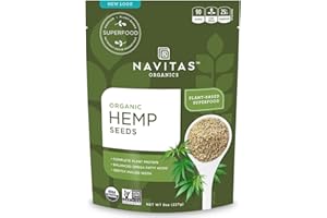 Navitas Organics Organic Raw Hemp Seeds Bag, 15 Servings — Organic, Non-GMO, Low Temp-Hulled, Gluten-Free, 8 Ounce (Pack of 1