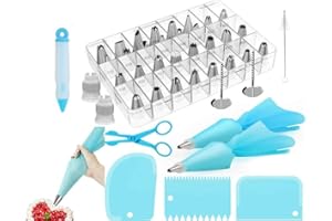 Russian Piping Tips Set 42piece Cake Cupcake Decorating Supplies Kit Icing Nozzles Flowers Shaped Frosting Bags and Tips Baki