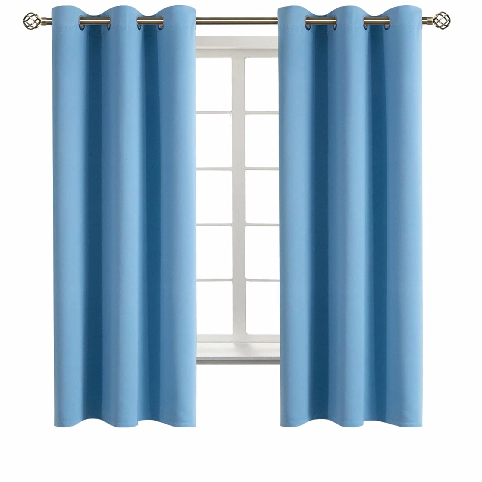 BGment Room Darkening Curtains 72 Inches Long - Grommet Thermal Insulated Drapes Window Treatment Curtains for Bedroom, 2 Panels, 42 x 72 Inch, Sky Blue